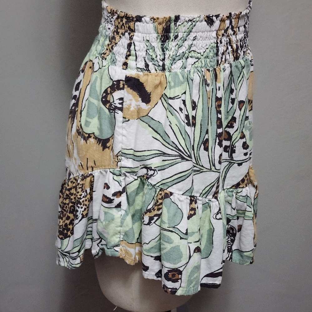 Aerie jungle print linen blend mini skirt size medium - Picture 4 of 10